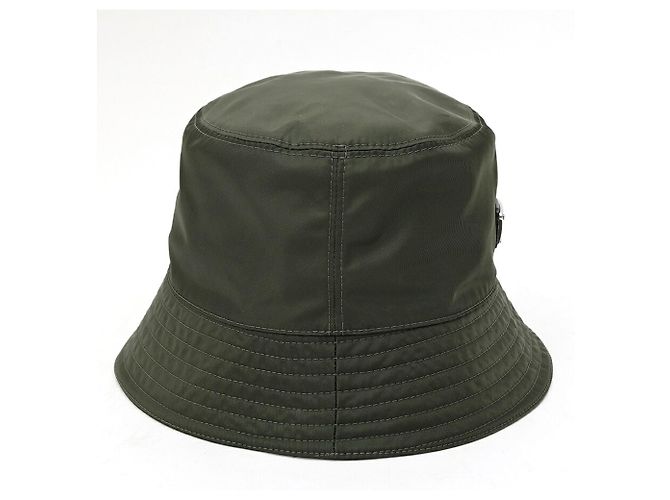 Cappello bucket Prada in Re-Nylon con triangolo Cachi - vista 4