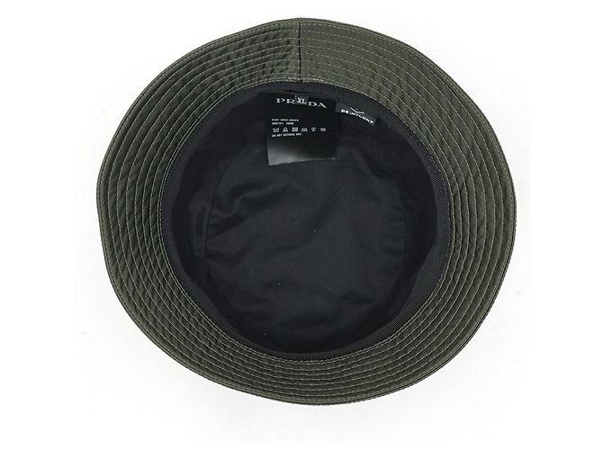 Cappello bucket Prada in Re-Nylon con triangolo Cachi - vista 6