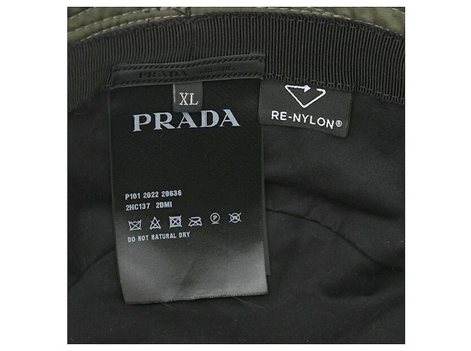Cappello bucket Prada in Re-Nylon con triangolo Cachi - vista 7
