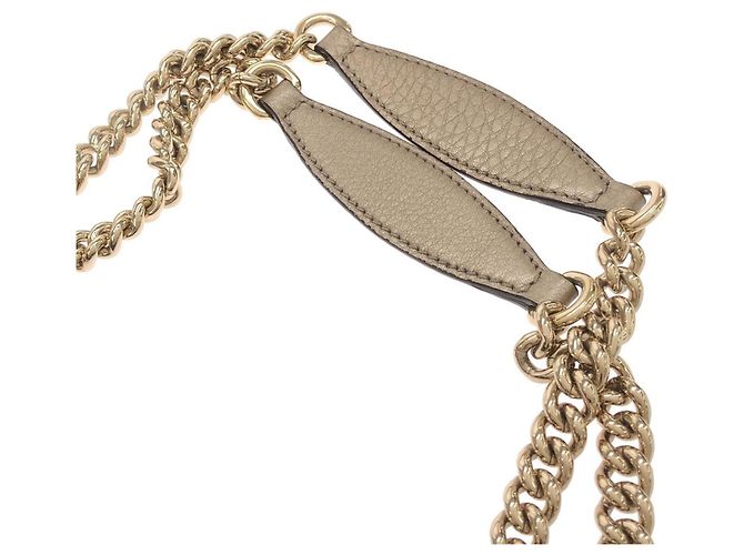 Borsa a tracolla Gucci Metallic Beige and Gold D'oro - vista 5