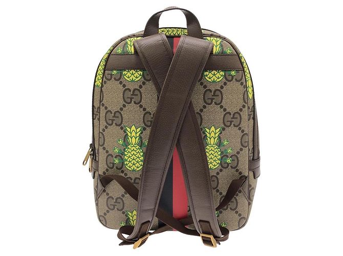 Mochila Gucci em lona GG Supreme bege - vista 2