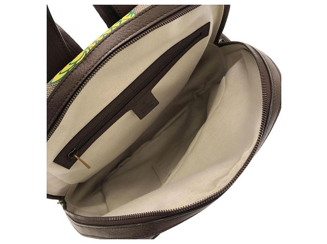 Mochila Gucci em lona GG Supreme bege - vista 8