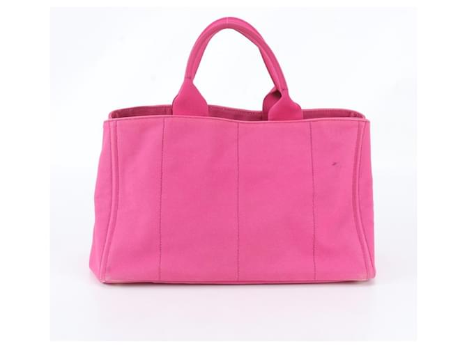 Borsa Tote Prada Canapa Triomphe Rosa - vista 3