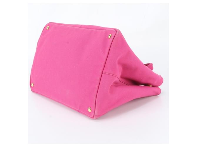 Borsa Tote Prada Canapa Triomphe Rosa - vista 4