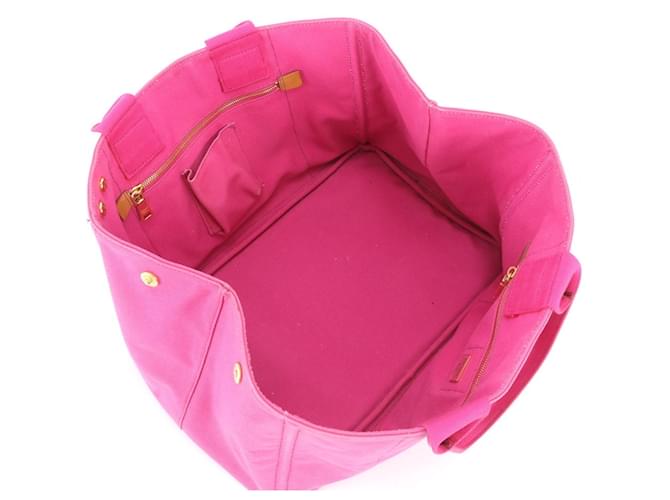 Borsa Tote Prada Canapa Triomphe Rosa - vista 7