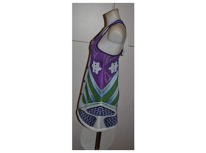 Adidas by Mary Katrantzou Kleid Weiß Blau Grün Lila - Ansicht 2