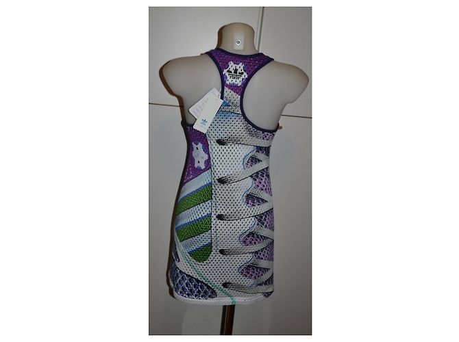 Adidas by Mary Katrantzou Kleid Weiß Blau Grün Lila - Ansicht 3