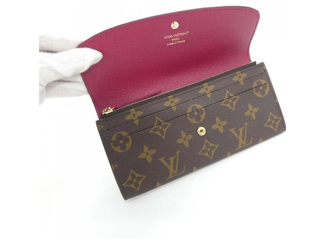 Louis Vuitton Monogram Portefeuille Emilie Wallet Marrone - vista 3