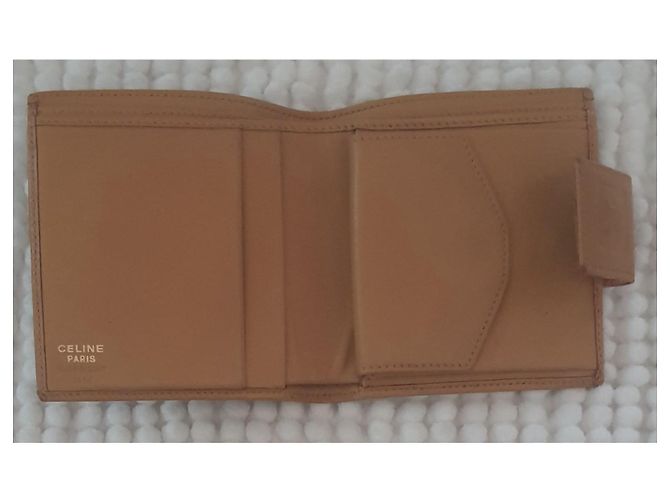 Céline Celine Cartera Triomphe Canvas Bi-fold Castaño - vista 3
