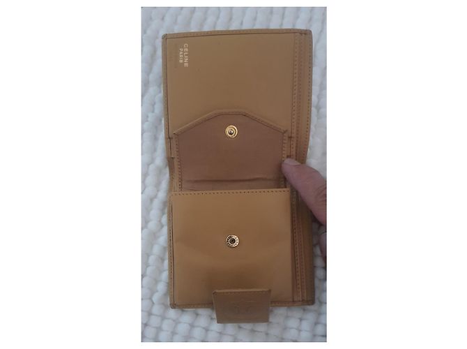Céline Celine Cartera Triomphe Canvas Bi-fold Castaño - vista 4