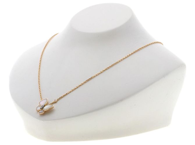 Collar Van Cleef & Arpels de Papillon de diamantes y nácar blanco - vista 4