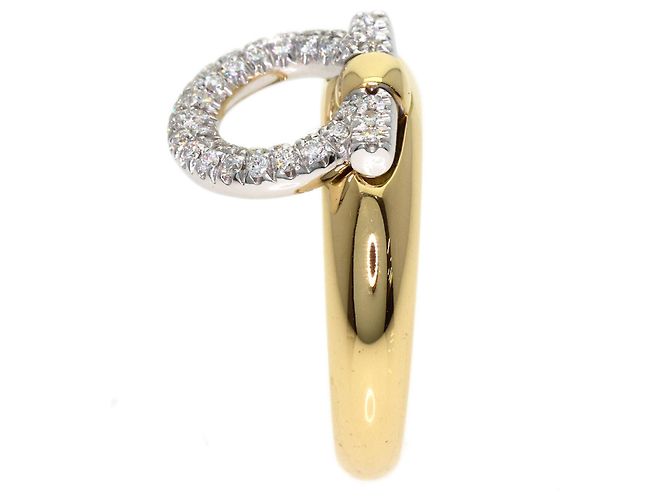 Anello Salvatore Ferragamo Gancini Pave Diamond - vista 3