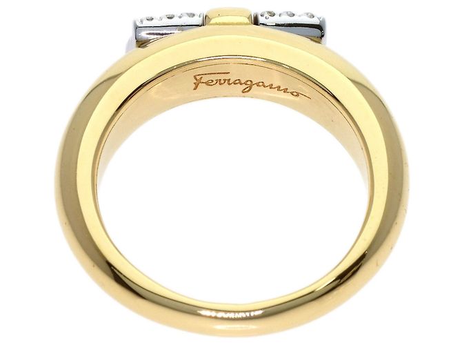 Anello Salvatore Ferragamo Gancini Pave Diamond - vista 4