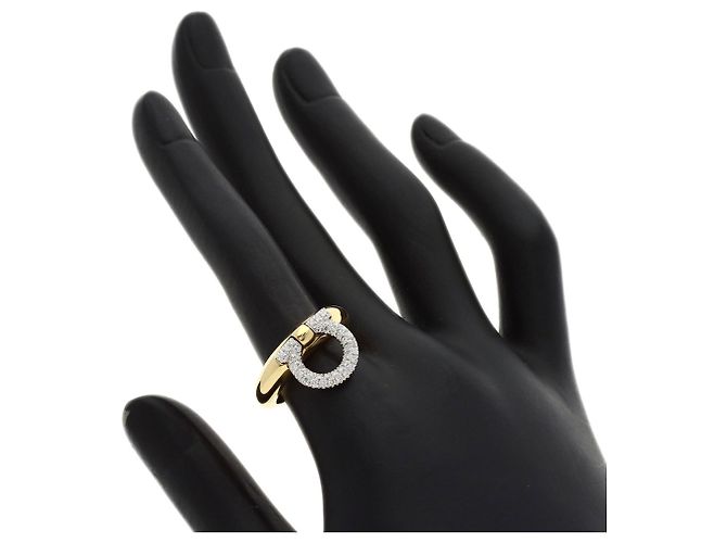 Anello Salvatore Ferragamo Gancini Pave Diamond - vista 6