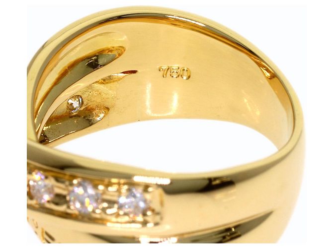 Diamond Céline Anello Celine Logo Cross Diamanti in Oro Giallo 18K - vista 6
