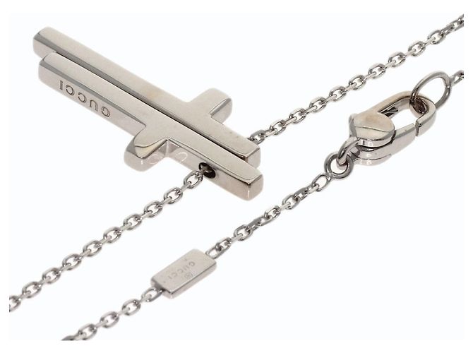 Collana Croce Separata Gucci in Oro Bianco 18K - vista 2