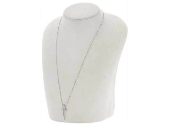 Collana Croce Separata Gucci in Oro Bianco 18K - vista 4