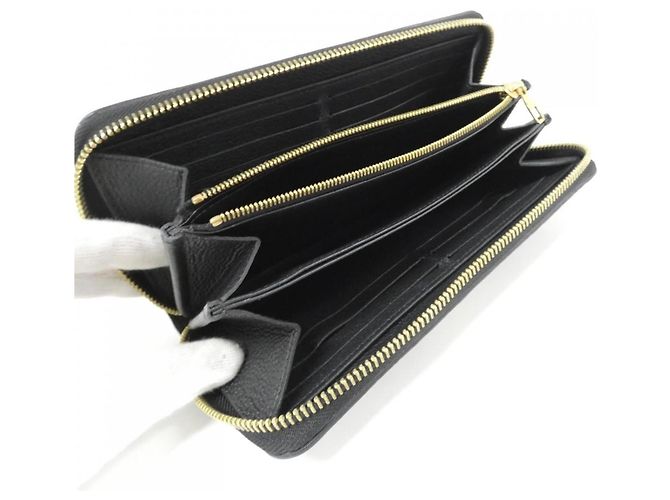 Louis Vuitton Bicolor Monogram Empreinte Zippy Wallet Schwarz Mehrfarben Beige - Ansicht 6