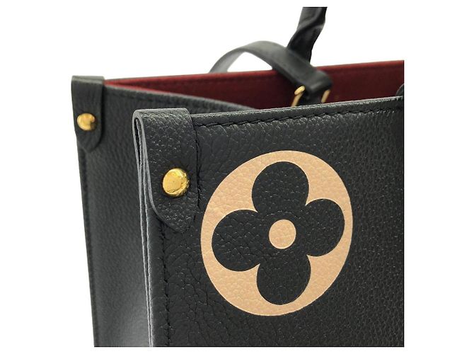 Borsa Louis Vuitton Bicolor Monogram Empreinte OnTheGo MM Nero Multicolore Beige - vista 3
