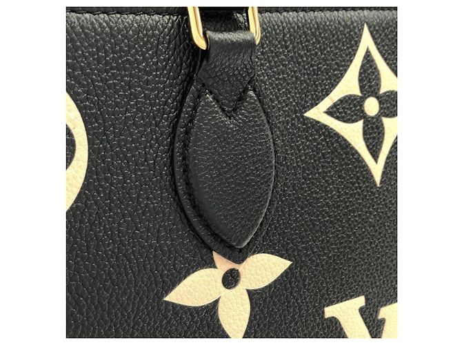 Borsa Louis Vuitton Bicolor Monogram Empreinte OnTheGo MM Nero Multicolore Beige - vista 6