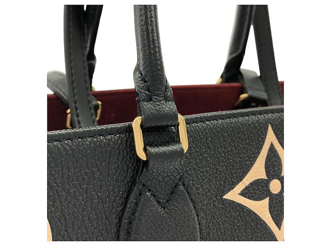Borsa Louis Vuitton Bicolor Monogram Empreinte OnTheGo MM Nero Multicolore Beige - vista 7