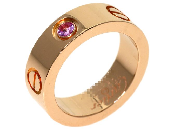 Cartier Love Ring in Pink Gold with Pink Sapphire - view 2