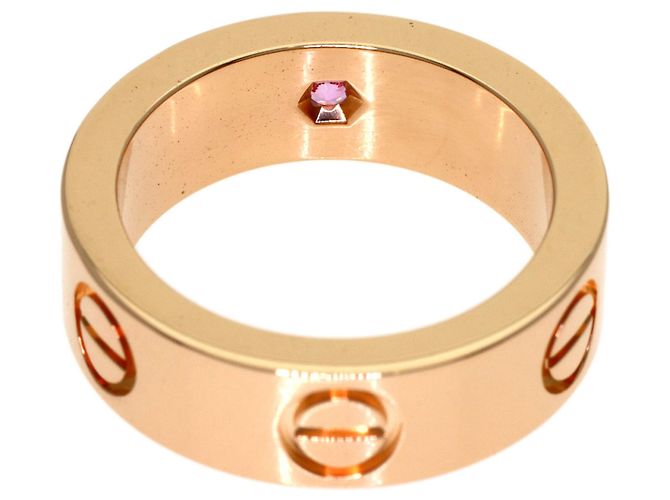 Cartier Love Ring in Pink Gold with Pink Sapphire - view 4