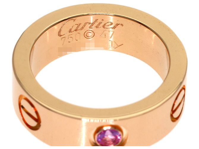 Cartier Love Ring in Pink Gold with Pink Sapphire - view 5