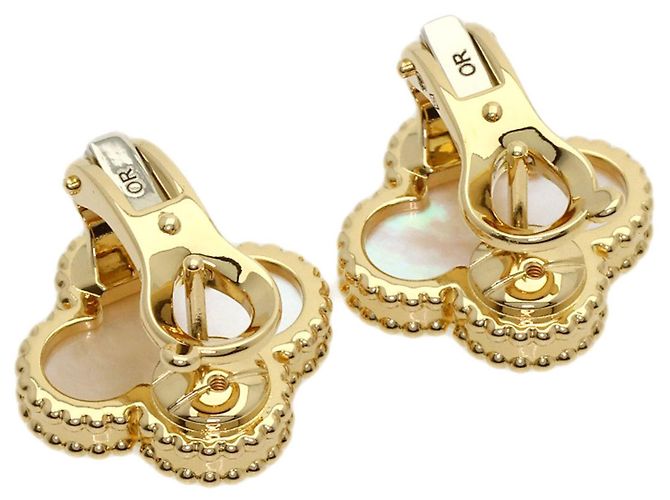 Van Cleef & Arpels Vintage Alhambra Ohrringe aus Perlmutt - Ansicht 2
