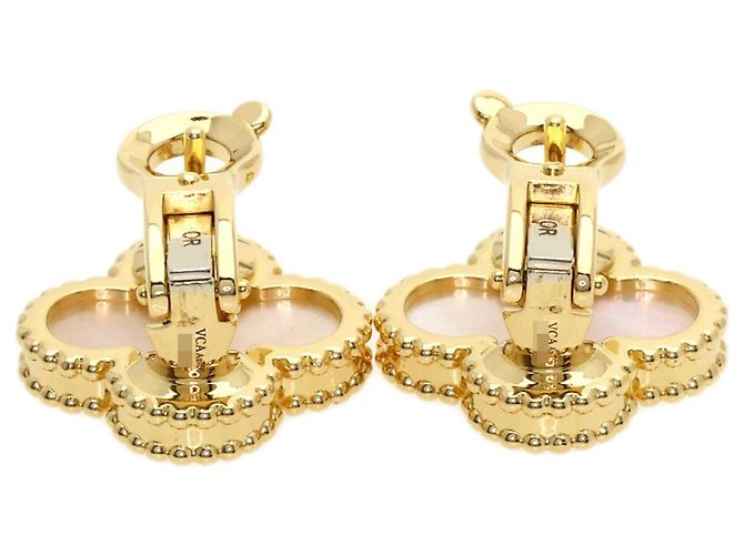 Van Cleef & Arpels Vintage Alhambra Ohrringe aus Perlmutt - Ansicht 3