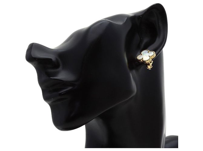 Van Cleef & Arpels Vintage Alhambra Ohrringe aus Perlmutt - Ansicht 5