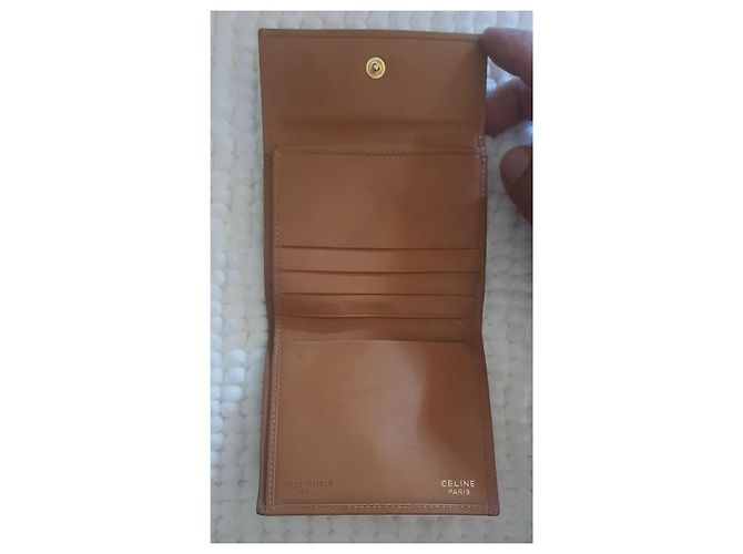 Céline Celine Triomphe Canvas and Leather Wallet Brown Monogram - view 4