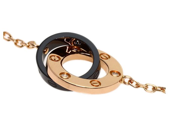 Bracciale Cartier Love Circle in ceramica nera e diamanti - vista 2