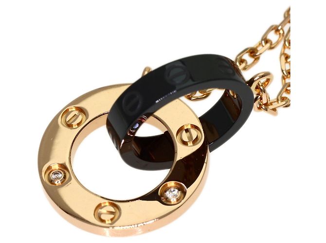 Bracciale Cartier Love Circle in ceramica nera e diamanti - vista 7