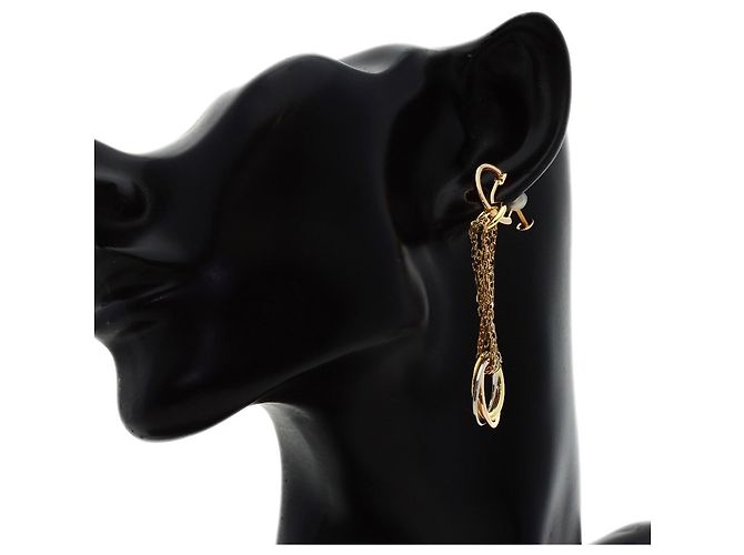 Orecchini lunghi Cartier Trinity in oro 18K - vista 4