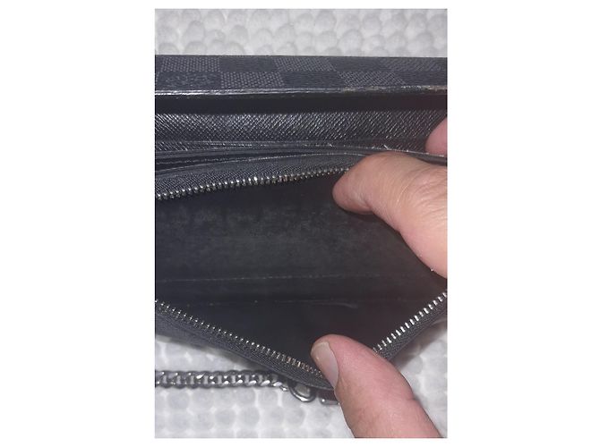 Cartera Louis Vuitton Damier Graphite Canvas con cadena Negro - vista 8
