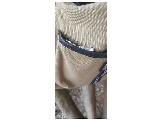 Borsa a tracolla Burberry Black Label in tela Marrone Bianco Blu Beige - vista 3