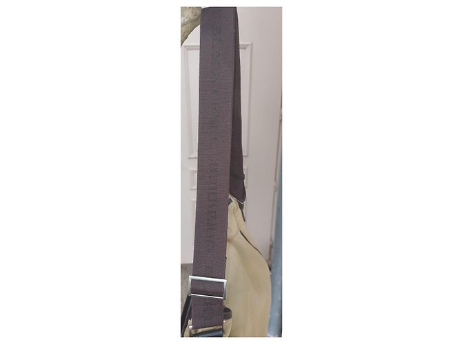 Borsa a tracolla Burberry Black Label in tela Marrone Bianco Blu Beige - vista 7