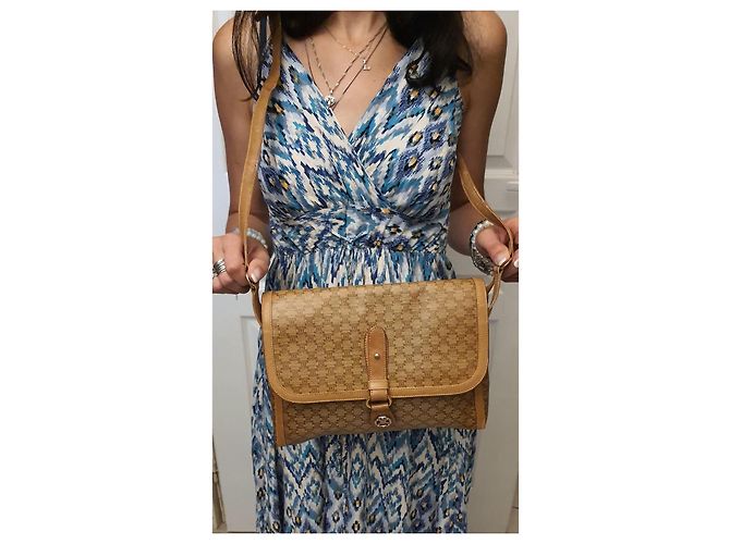 Céline Celine Triomphe Monogram Schultertasche Braun - Ansicht 13