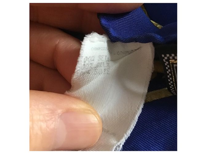 Gianni Versace Foulard Seta Barocco Anni 90 Nero Blu D'oro - vista 11