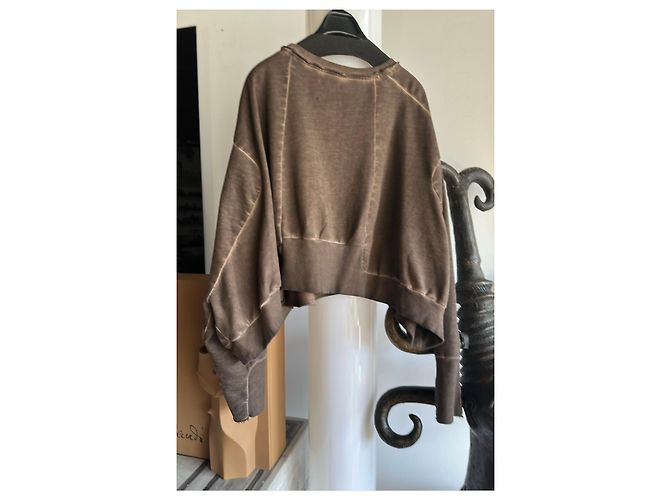Munthe Plus Simonsen Sudadera corta PLU marrón efecto tie-dye Castaño Marrón oscuro - vista 6
