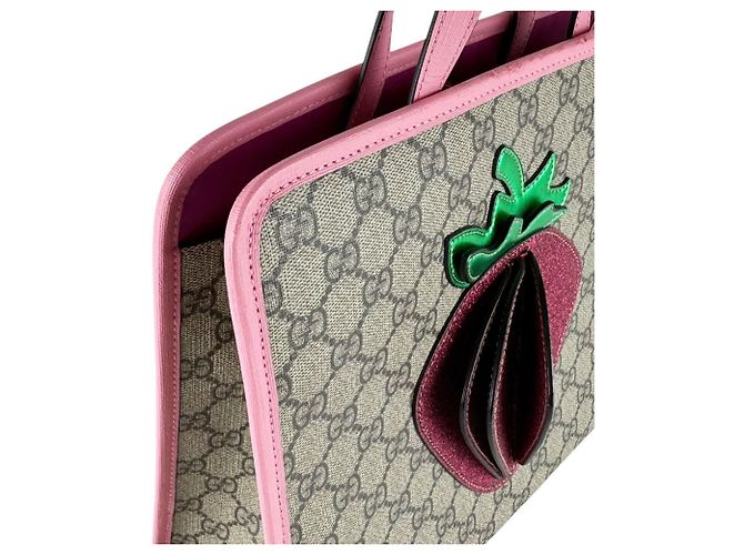 Borsa Gucci GG Supreme Canvas Marrone Rosa - vista 7