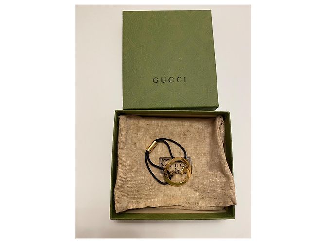 Gucci Blondie Elastico per Capelli in Corda e Oro Motivo GG D'oro - vista 4