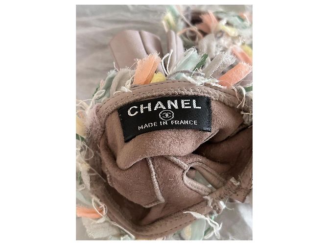 Chanel fingerlose Handschuhe mit mehrfarbigem Besatz Mehrfarben Grau - Ansicht 3