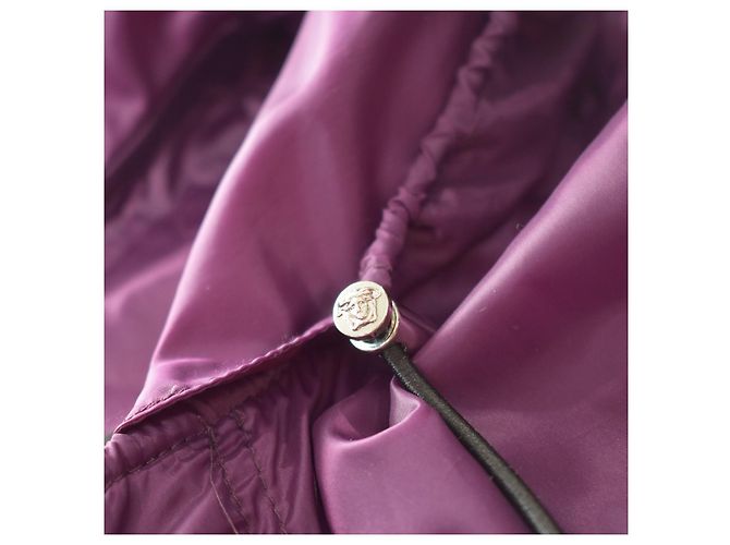 Medusa Trench Impermeabile con Cappuccio in Nylon Viola VERSACE Giacca Windbreaker Lunga 50 Porpora - vista 13