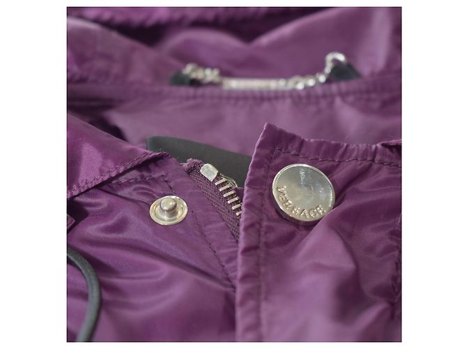 Medusa Trench Impermeabile con Cappuccio in Nylon Viola VERSACE Giacca Windbreaker Lunga 50 Porpora - vista 14