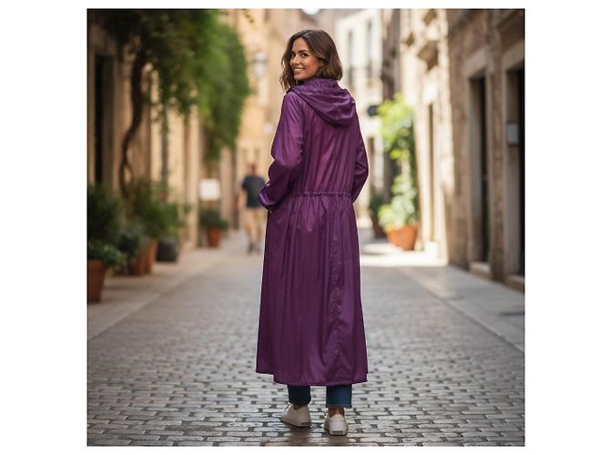 Medusa Trench Impermeabile con Cappuccio in Nylon Viola VERSACE Giacca Windbreaker Lunga 50 Porpora - vista 4