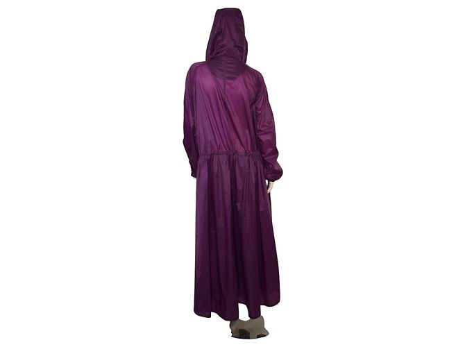 Medusa Trench Impermeabile con Cappuccio in Nylon Viola VERSACE Giacca Windbreaker Lunga 50 Porpora - vista 7