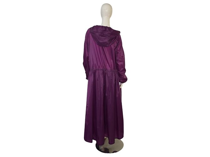 Medusa Trench Impermeabile con Cappuccio in Nylon Viola VERSACE Giacca Windbreaker Lunga 50 Porpora - vista 8