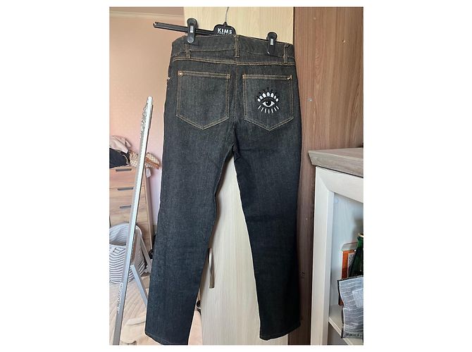Kenzo Kids Jeans mit gesticktem Auge Dunkelblau - Ansicht 3